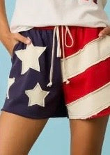 American Flag Patchwork Shorts