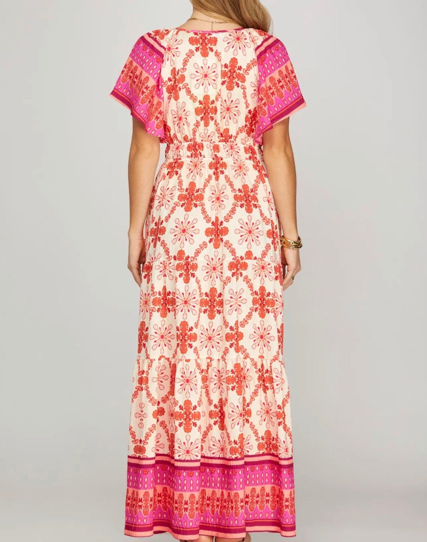 Give Me A Reason Flutter Sleeve Maxi Dress