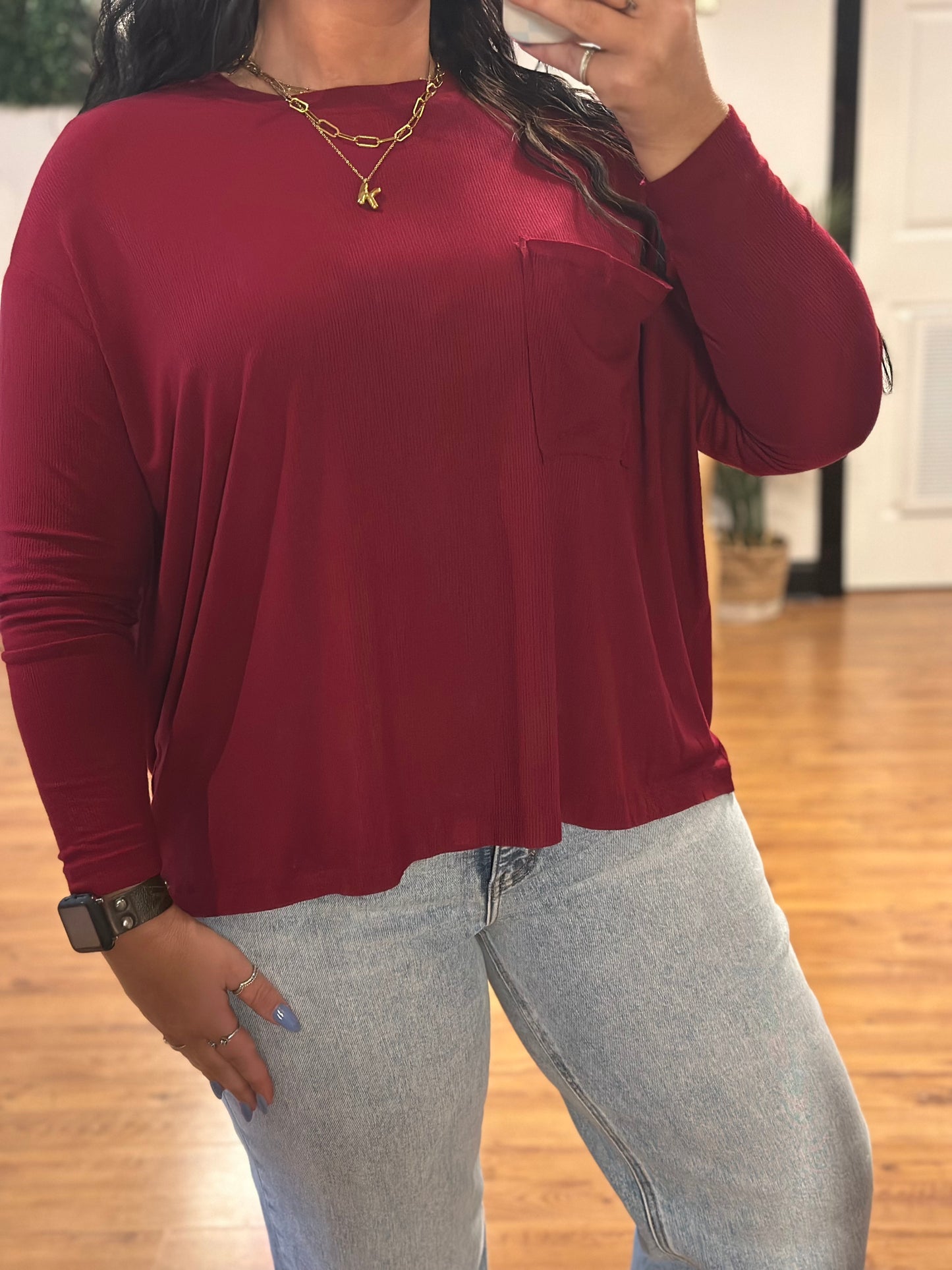 Layered Comfort Top, Wine