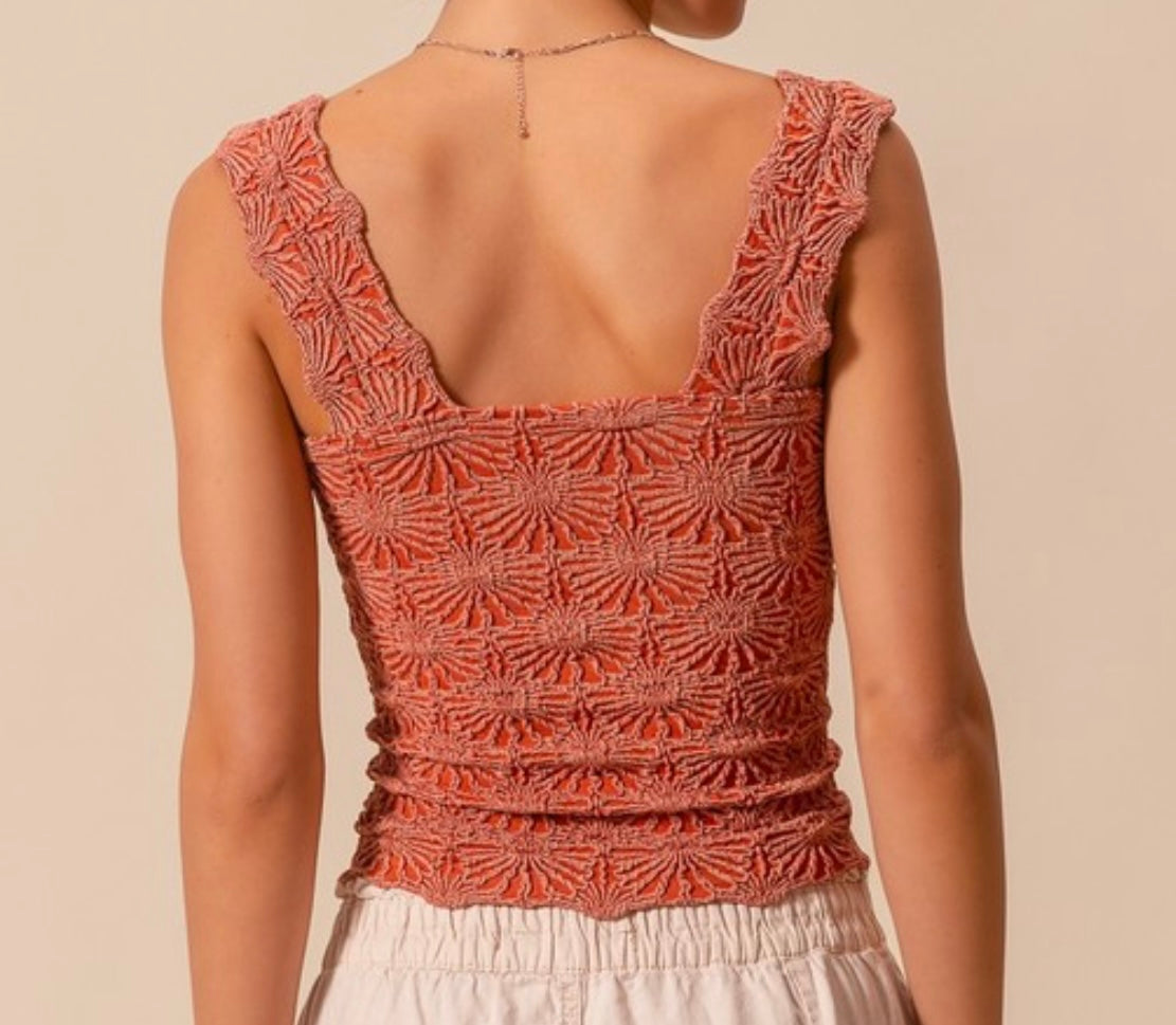 Floral Jacquard Tank