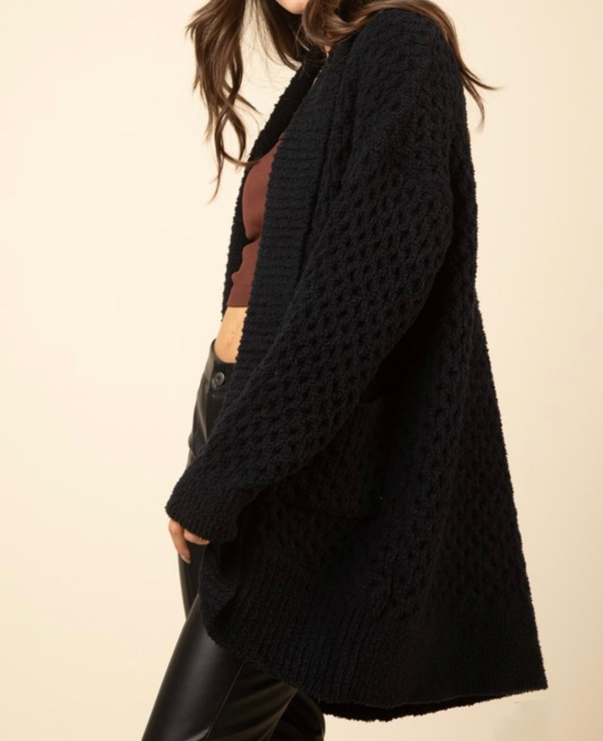 Cozy Up Knit Cardigan, Black