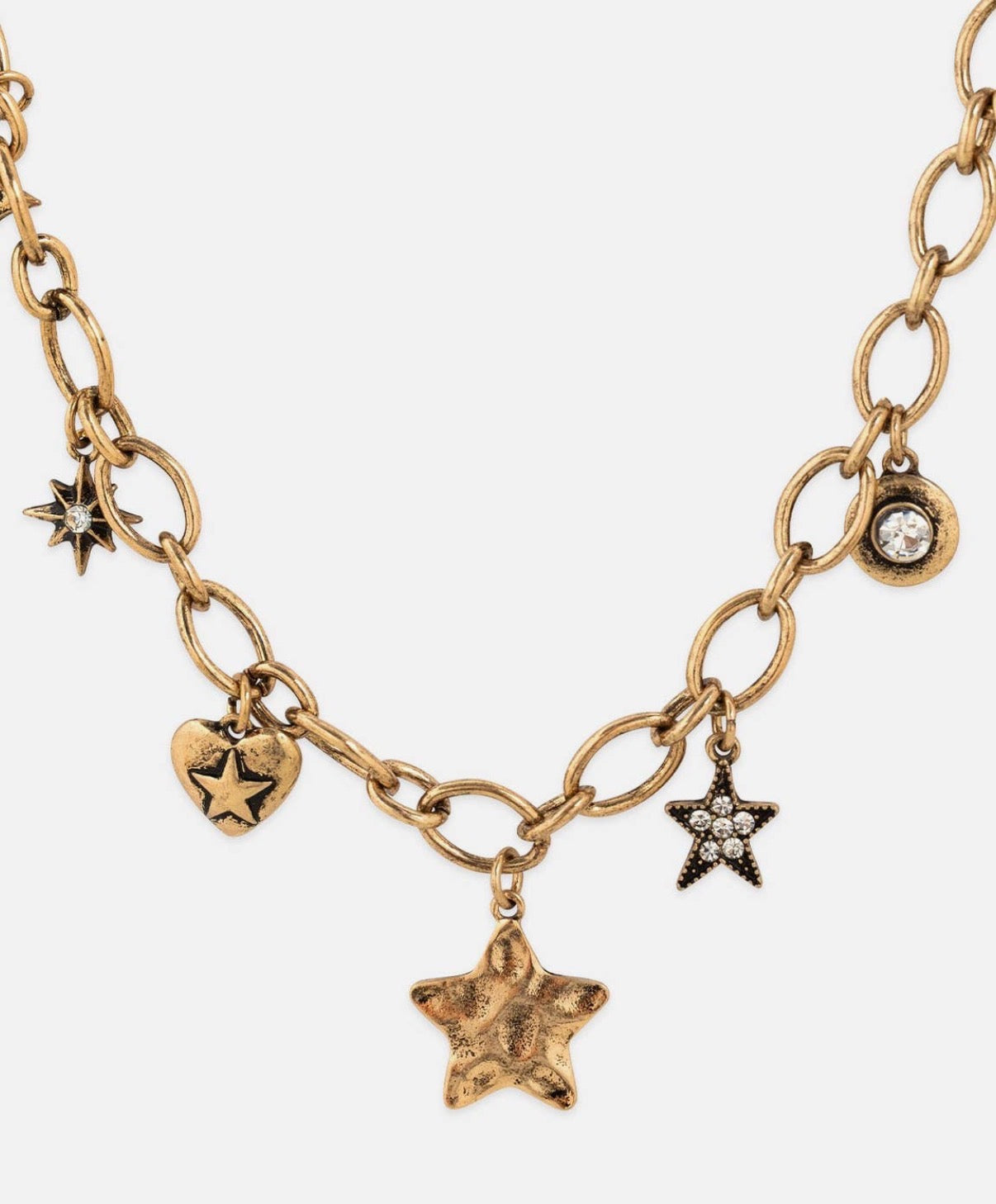 Vintage Star/Stone/Heart Charm Necklace