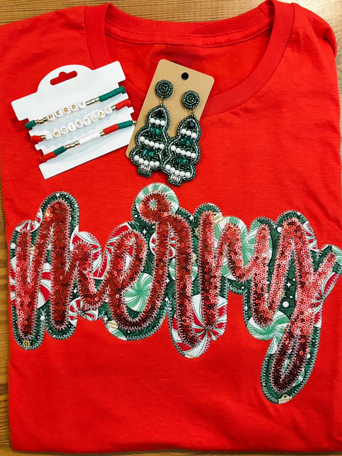 Merry Embroidered Tee