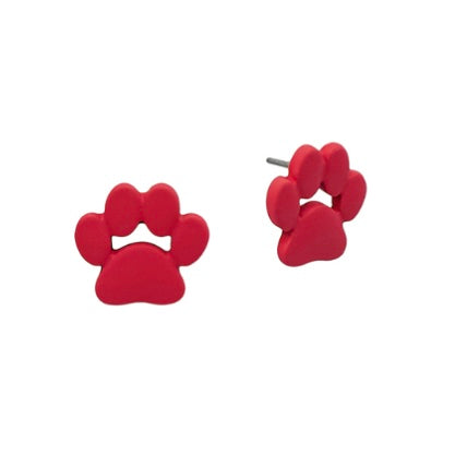 Paw Print Stud Earrings