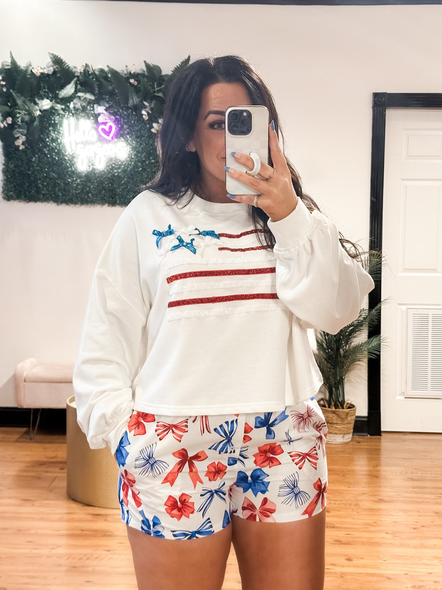 Bow Printed Shorts