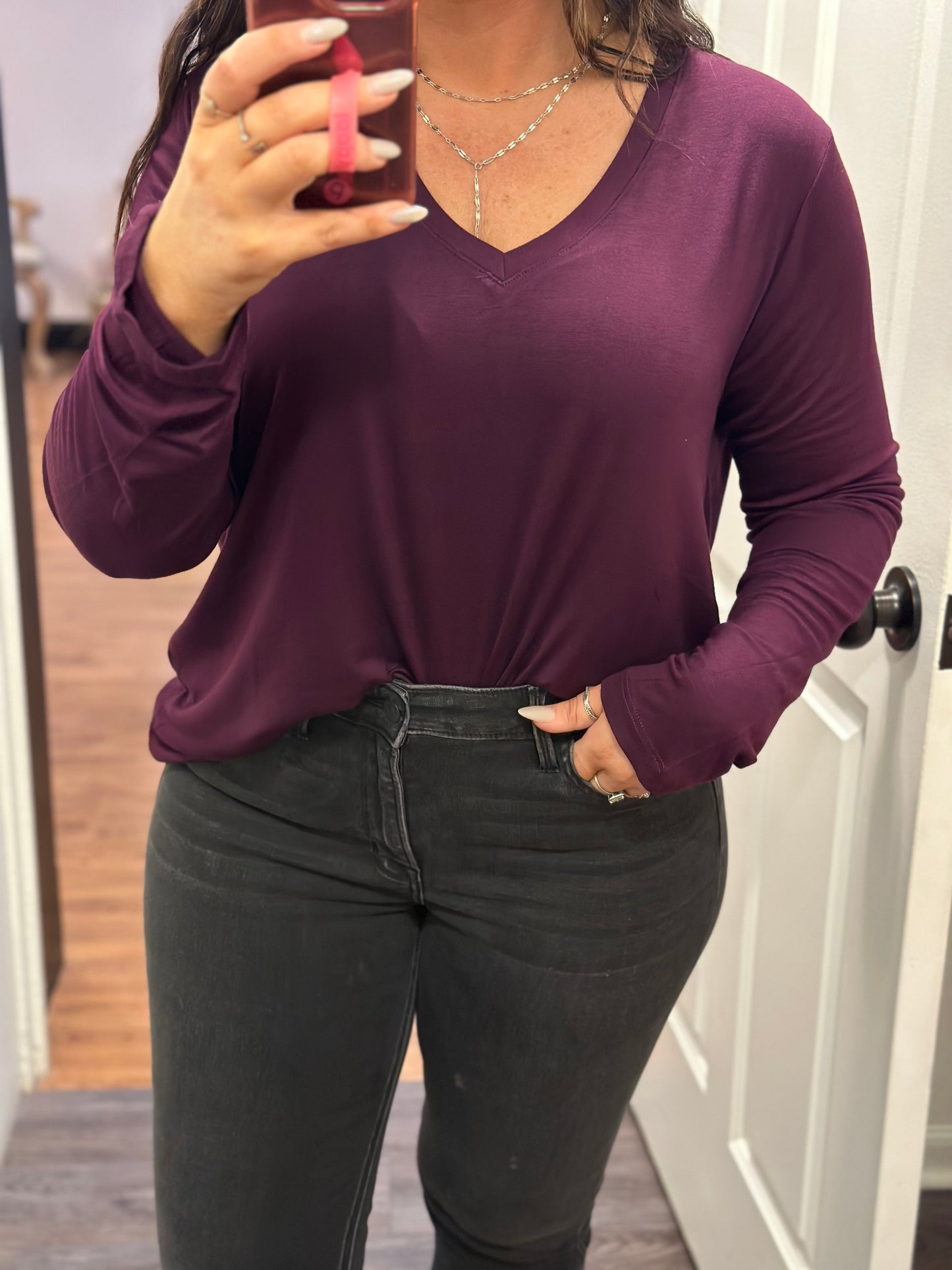 Long Sleeve V-Neck Tee