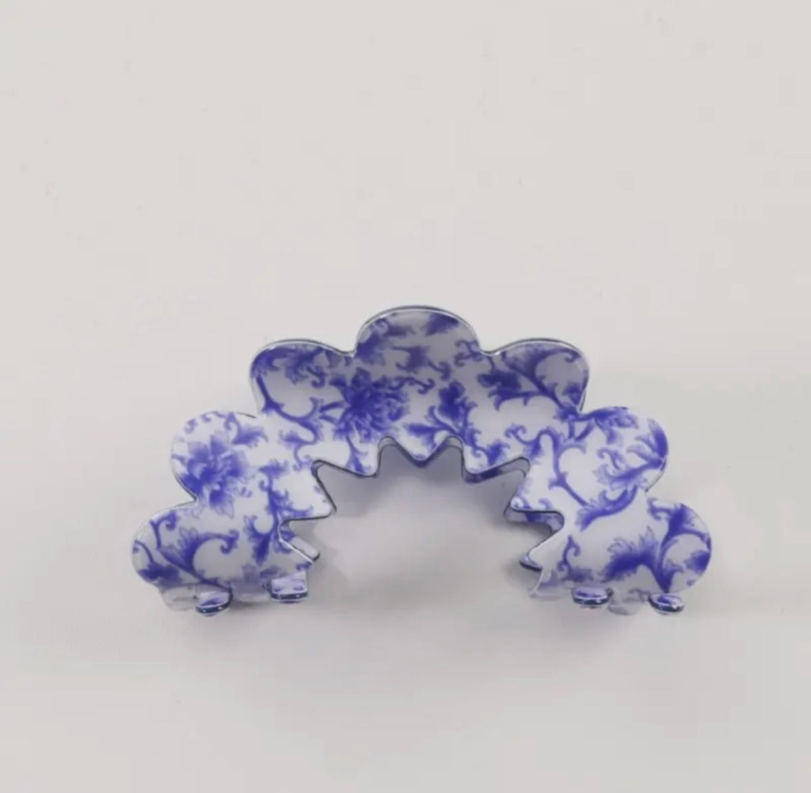 Floral Half Moon Claw Clip