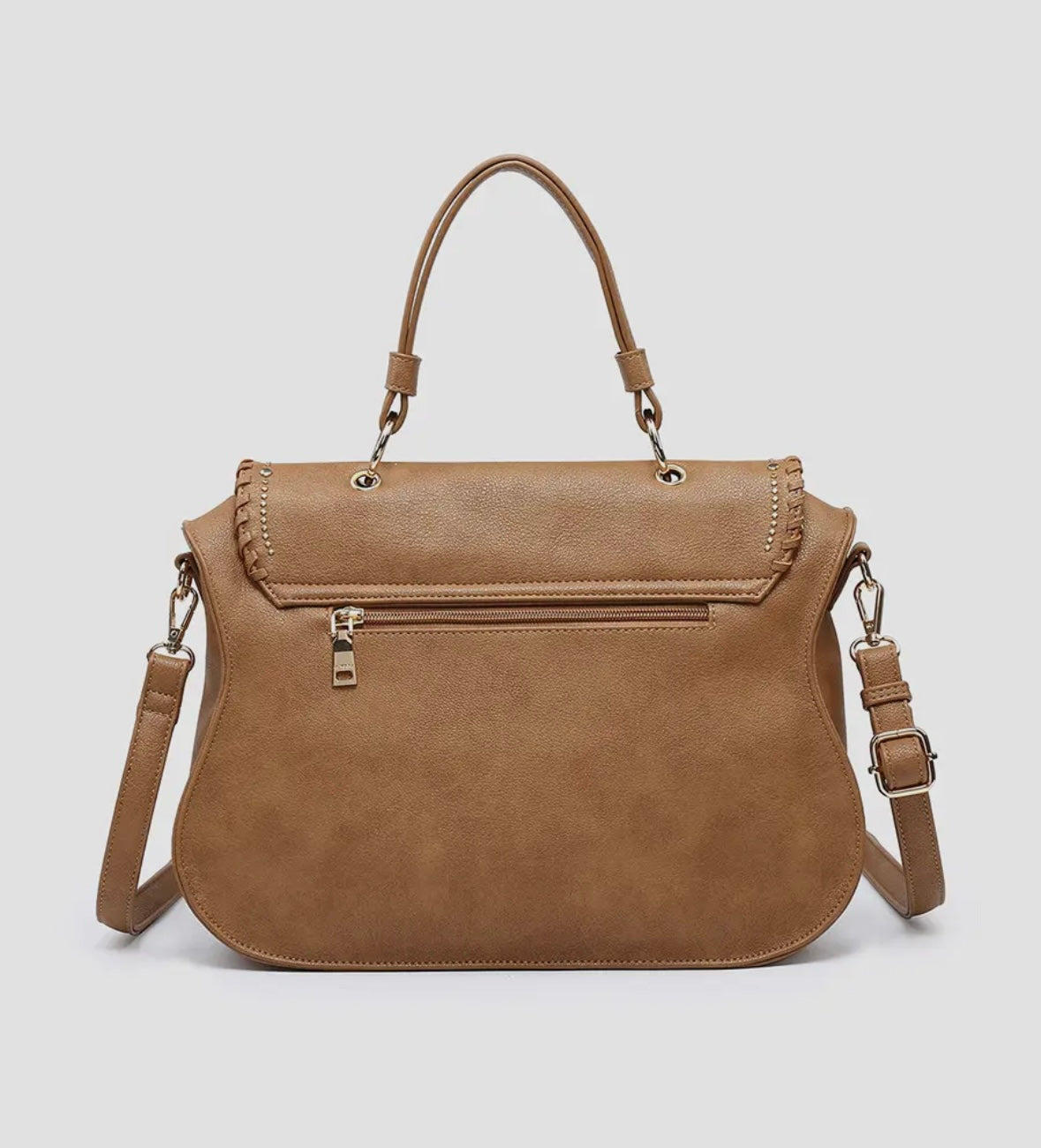 Cricket Studded Flapover Hobo w/Handle