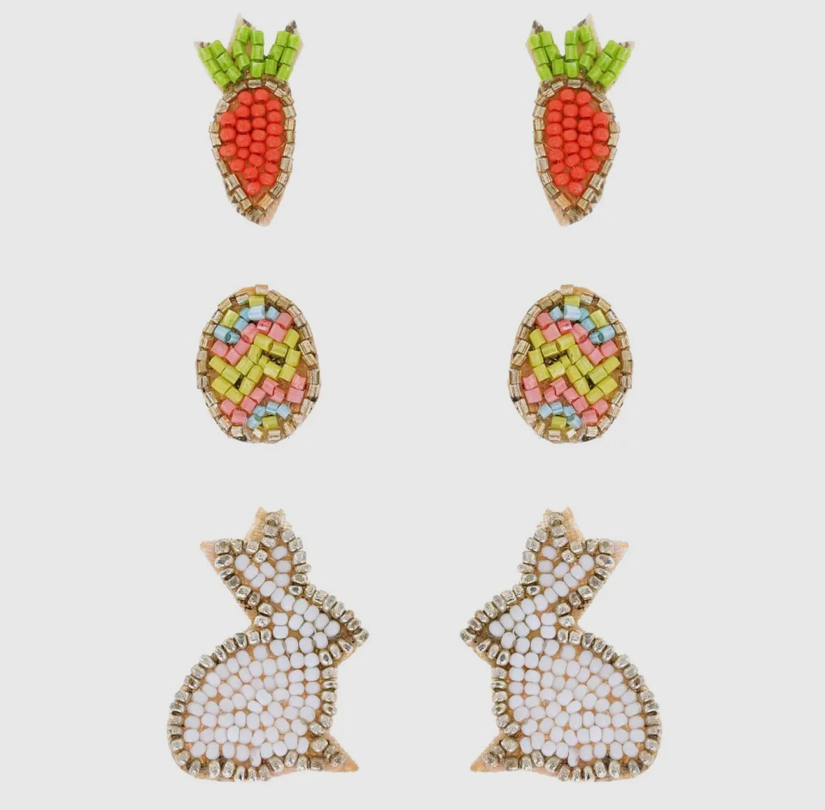 Beaded Easter Earrings Set
