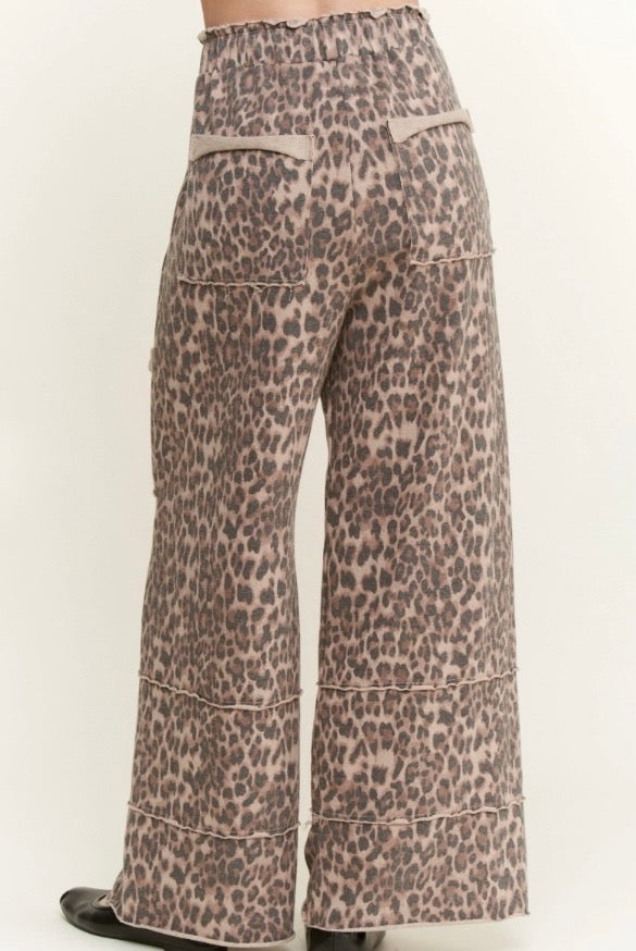 Paige Leopard Wide Leg Pants