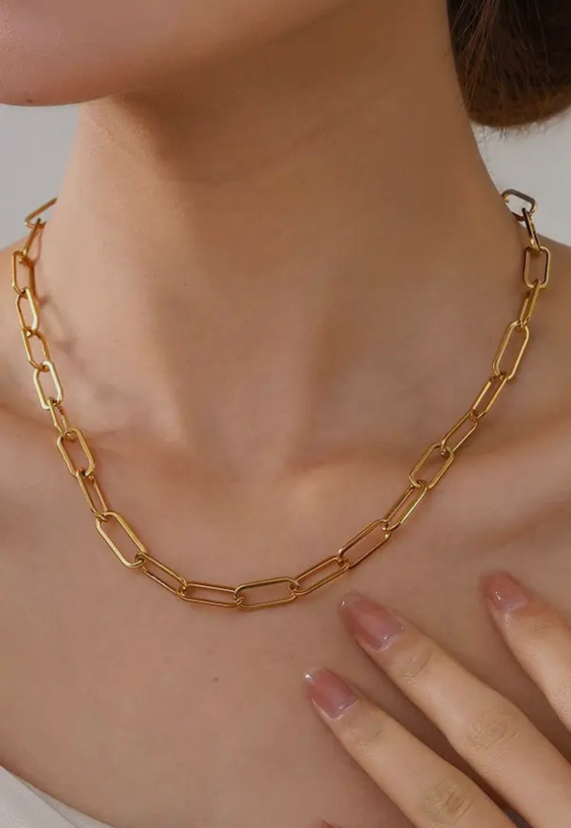 18k Gold Dipped Paperclip Necklace