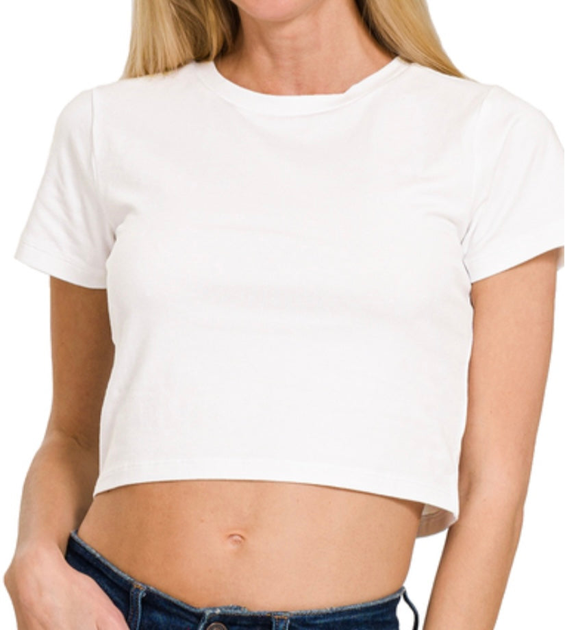 Basic Cropped Tee, Red