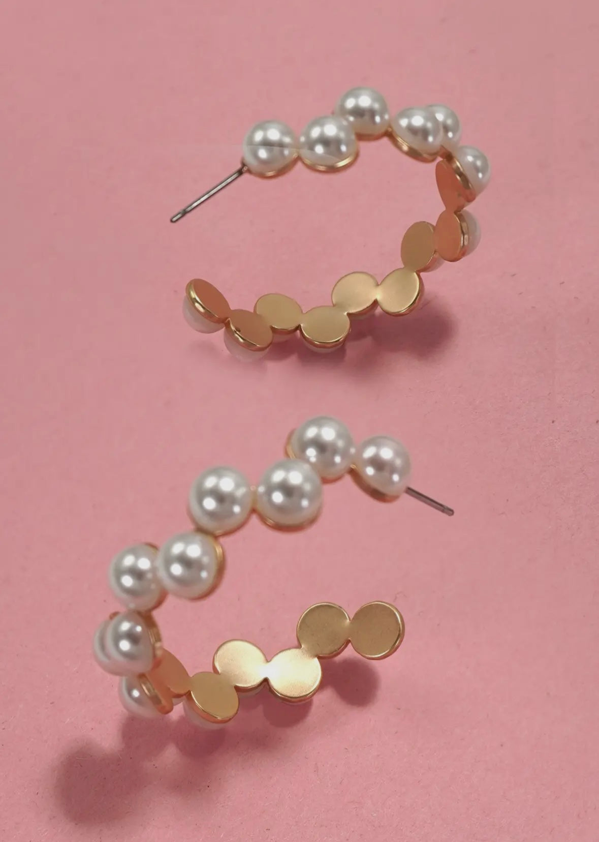 Pearl Zig Zag Hoop Earrings
