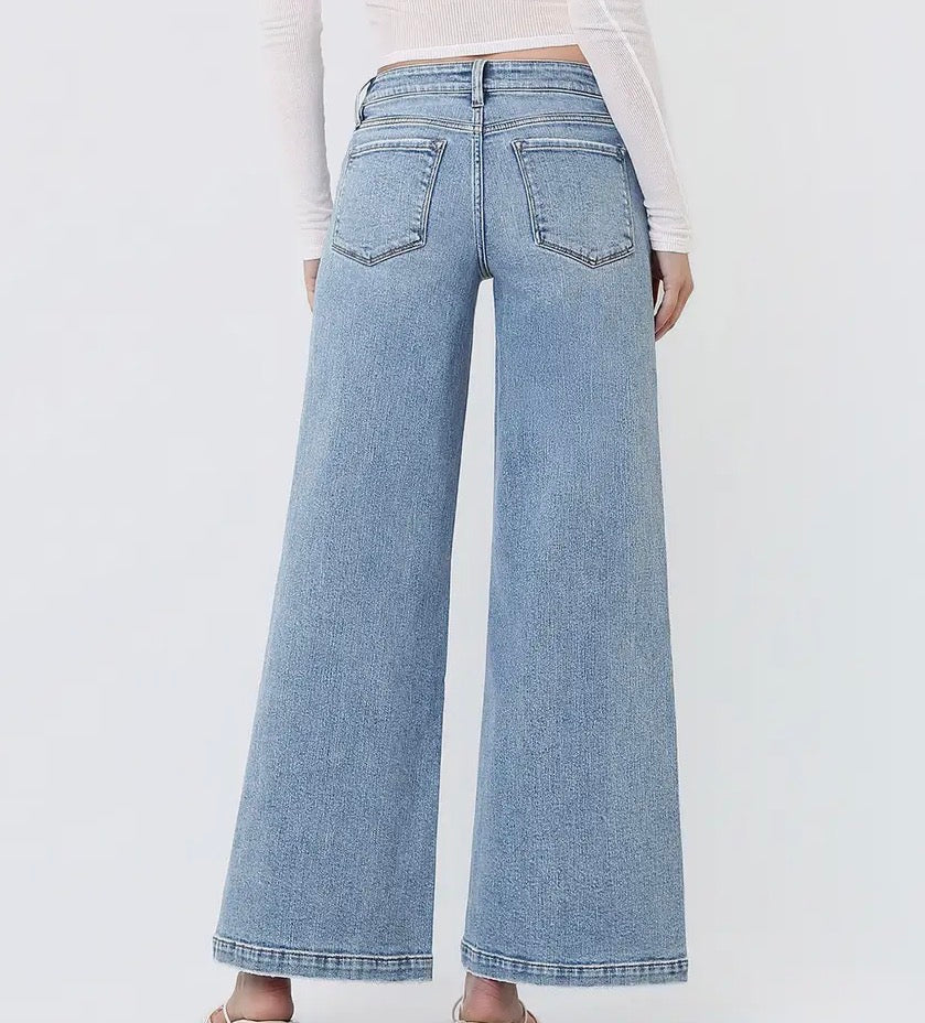 Olivia Mid Rise Wide Leg Jeans