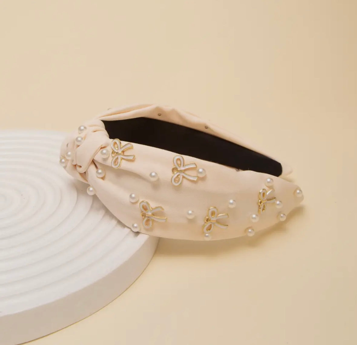 Pearl & Bow Embellished Headband