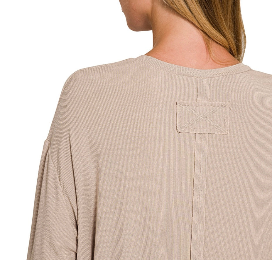 Layered Comfort Top, Beige