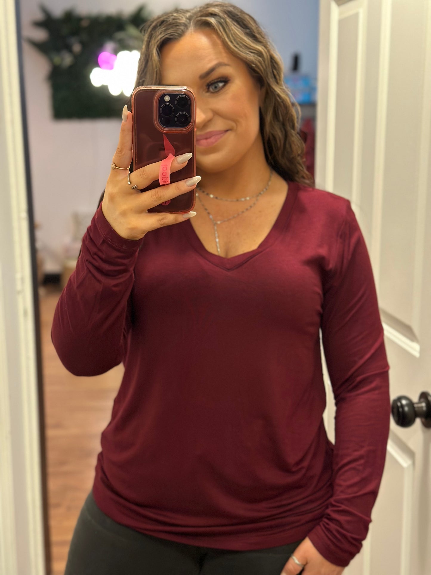 Long Sleeve V-Neck Tee