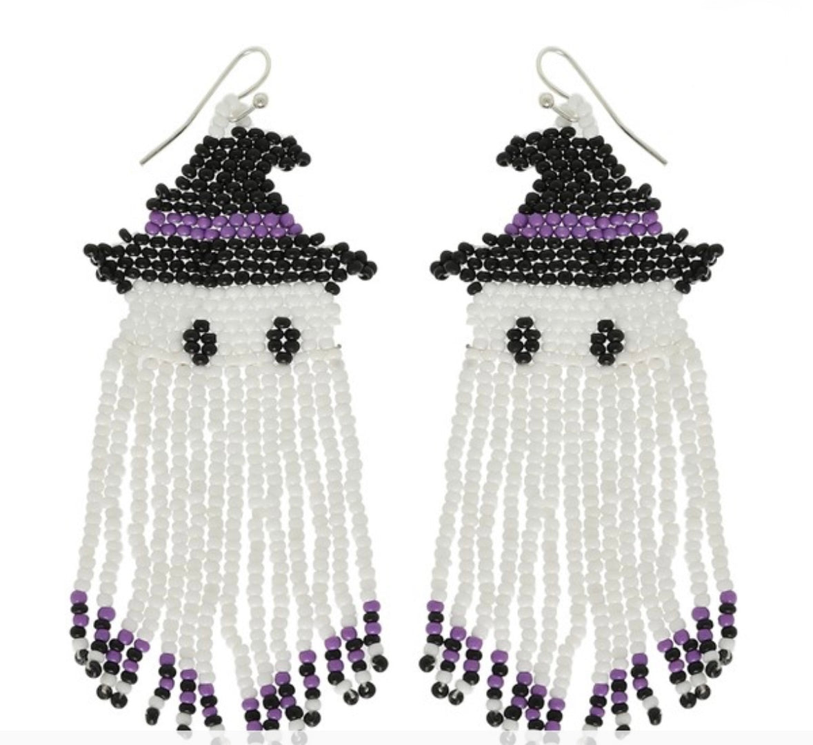 Beaded Fringe Ghost Earrings