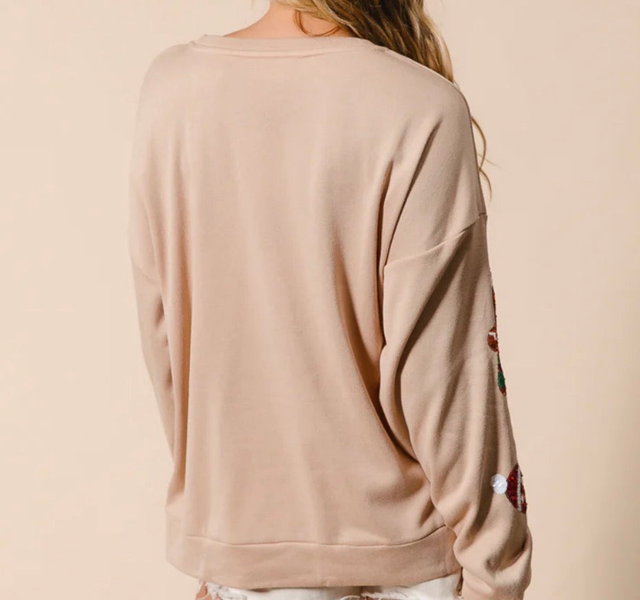 Sequin Gingerbread Man Pullover