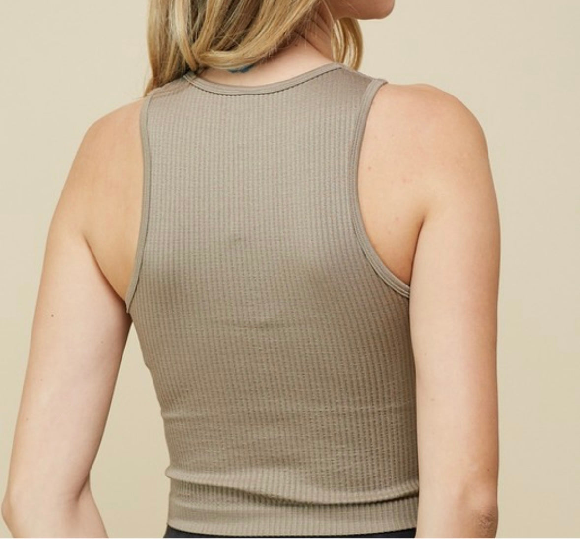 Snap Button Seamless Tank, Mushroom