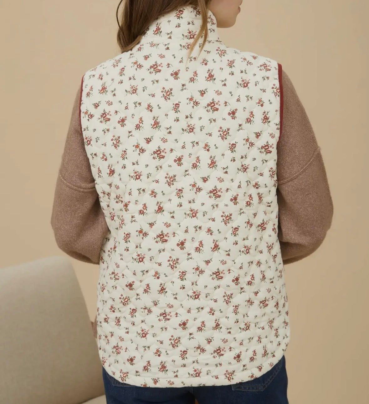 Floral Quilted Vest