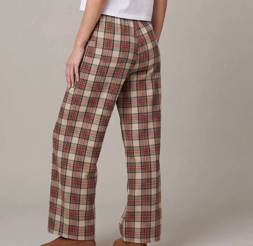 Woven Plaid Pants
