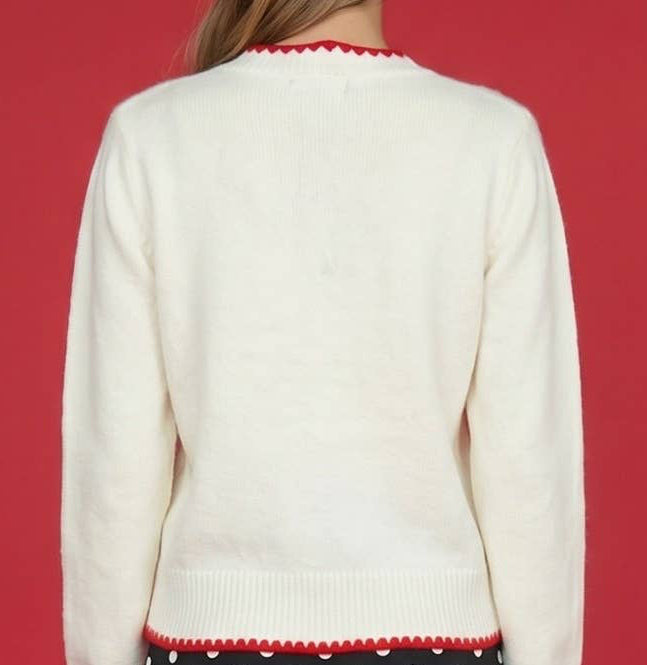 Contrast Whip Stitch Cardigan