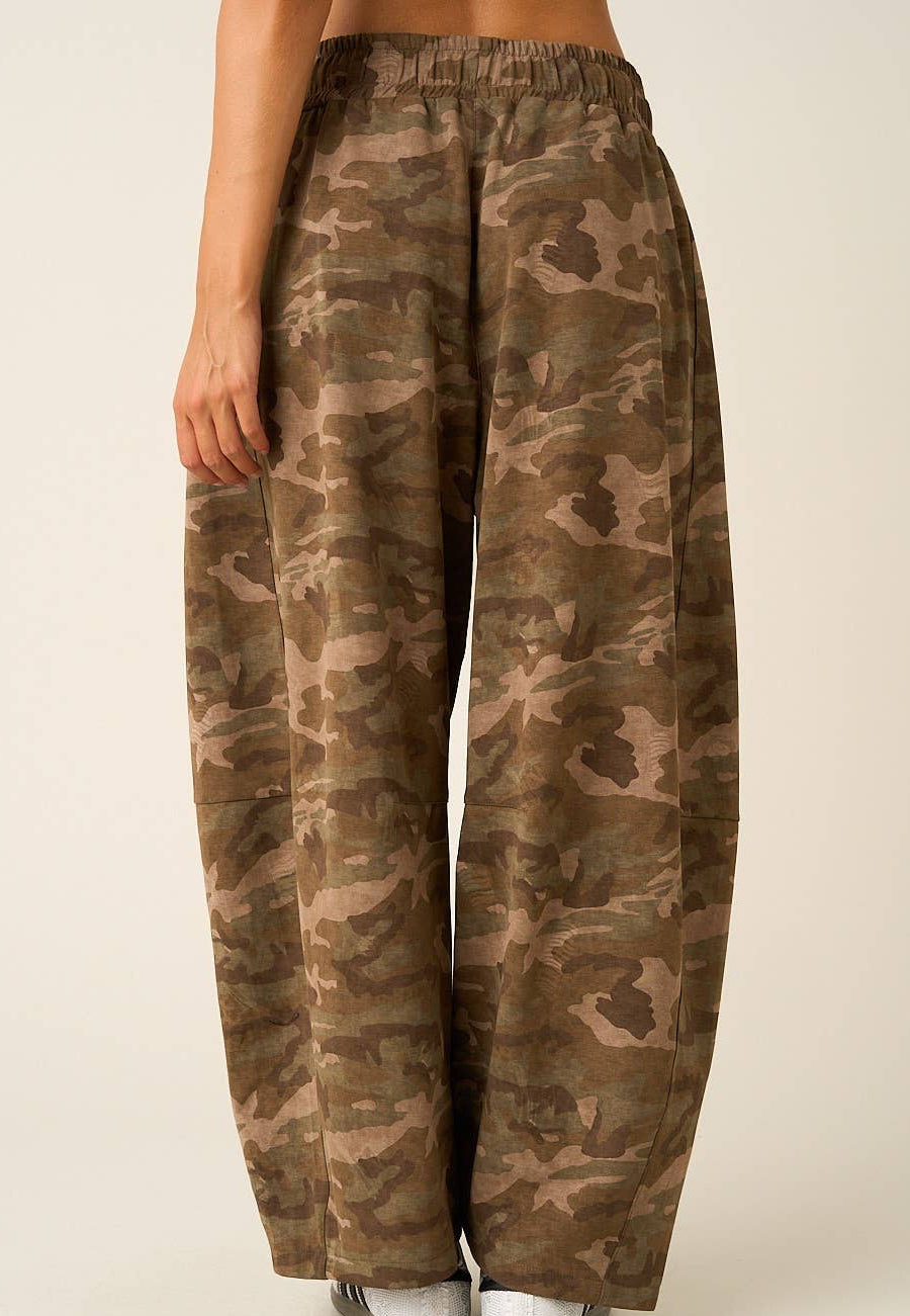 Camo Barrel Leg Pants
