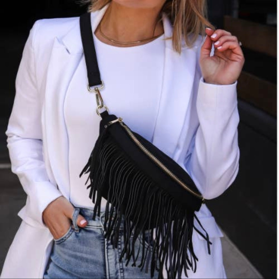 Detachable Fringe Sling Bag