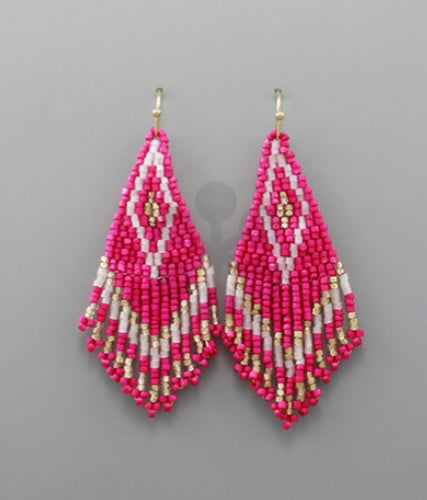 Triangular Beaded Earrings