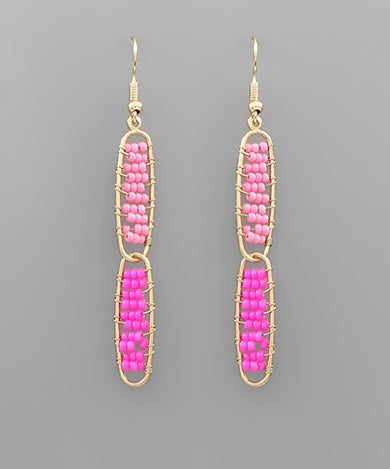 Bead Filled Oval Earrings