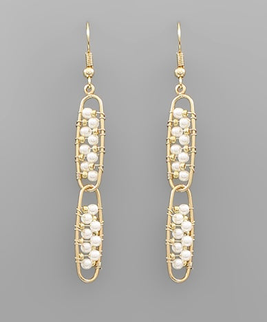 Bead Filled Oval Earrings