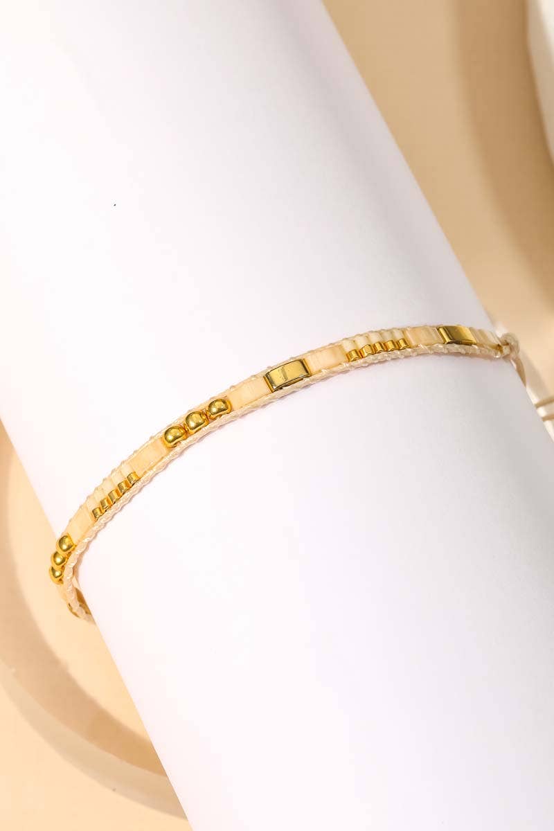 Thin Beaded Adjustable Bracelet