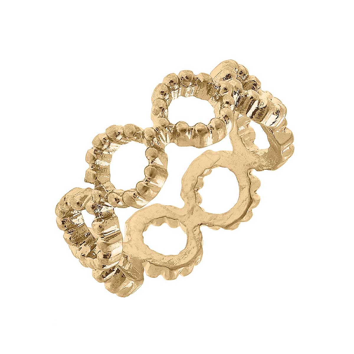 Chain Link Statement Ring in Worn Gold