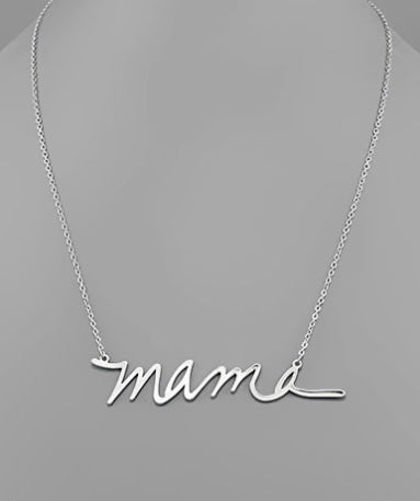 MAMA CURSIVE LETTER NECKLACE