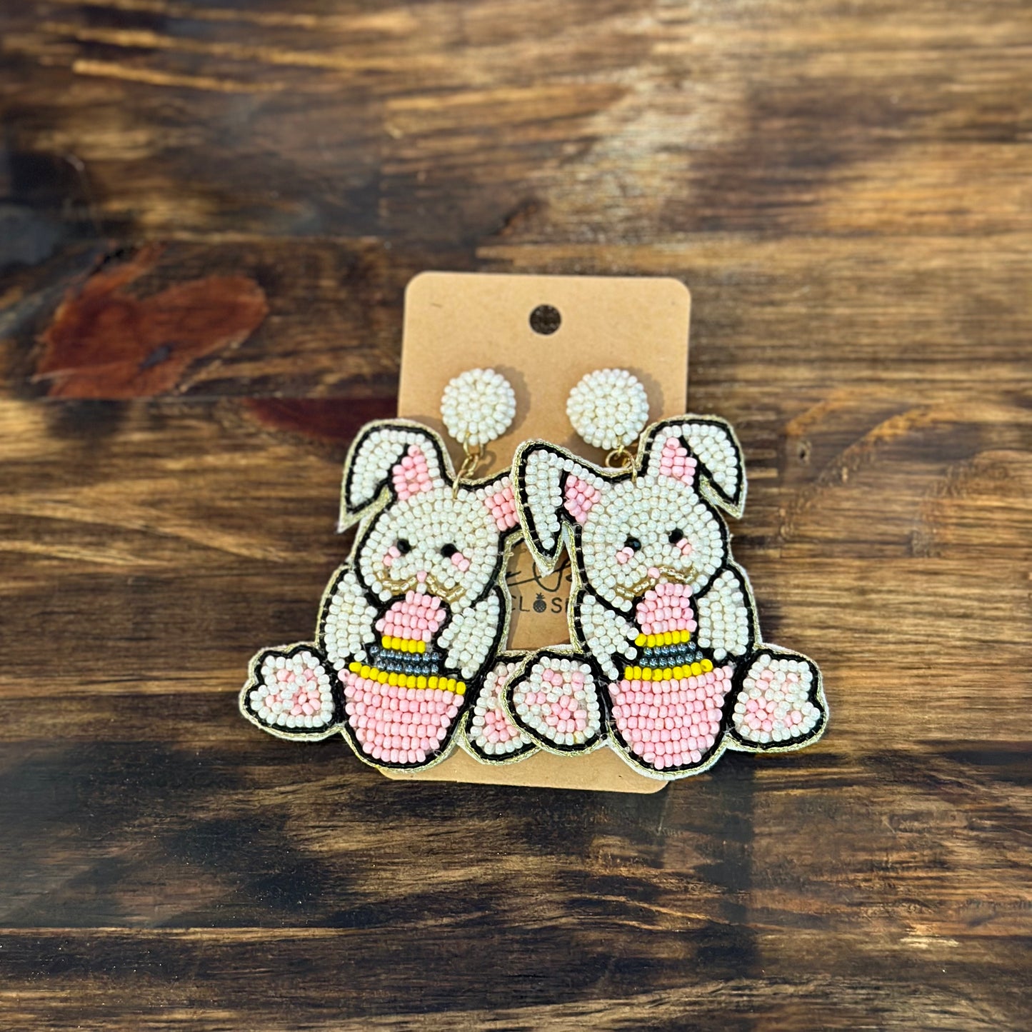 Beaded Bunny Earrings