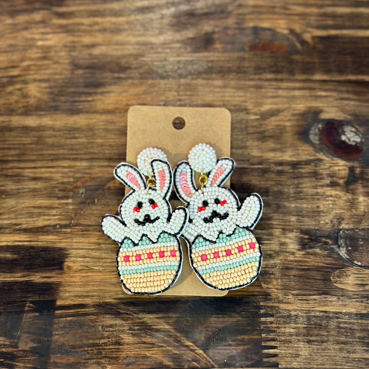 Beaded Easter Egg Earrings