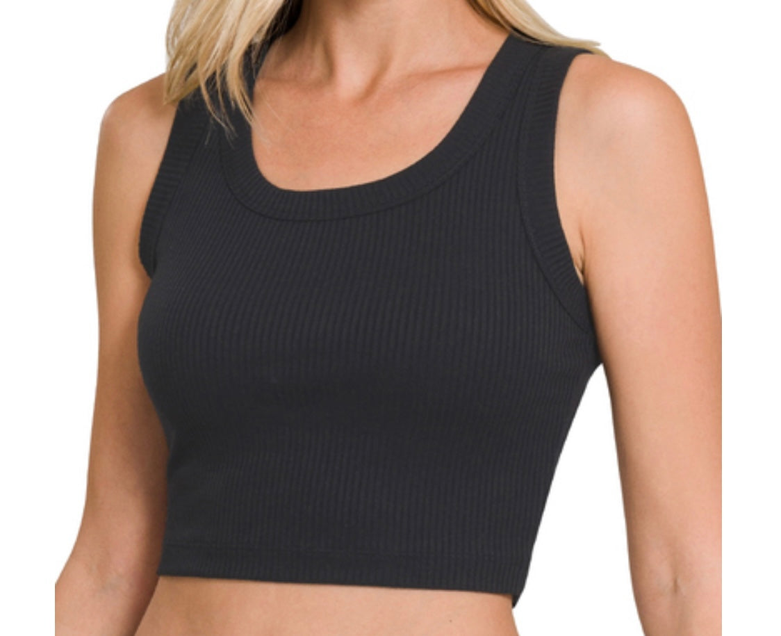 Ribbed Cropped Length Tank