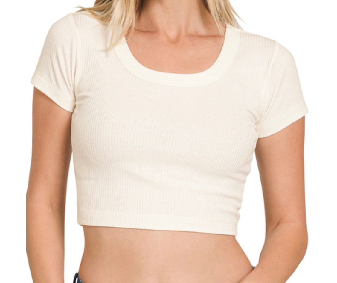 Ribbed Cropped Tee