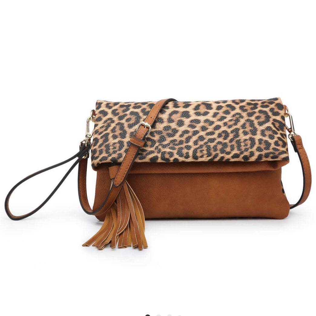 AUSTIN FLAPOVER TASSEL CROSSBODY CLUTCH