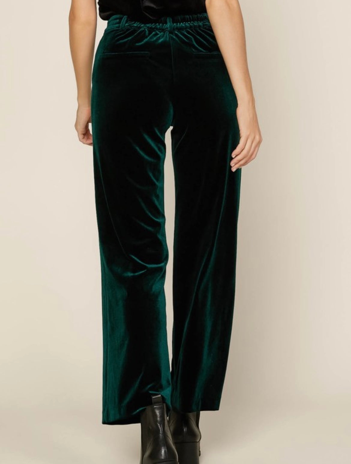 WIDE LEG VELVET PANTS