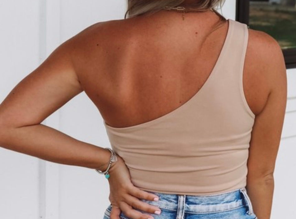 One Shoulder Crop Top