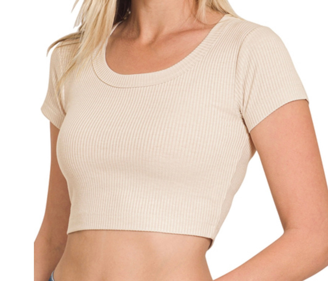 Ribbed Cropped Tee