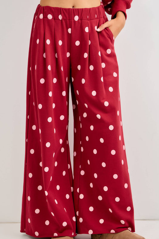 Polka Dot Knit Lounge Pants