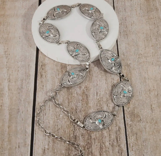 Longhorn Concho Chain Belt
