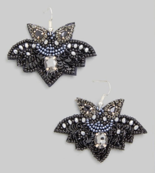 Beaded Bat Earrings