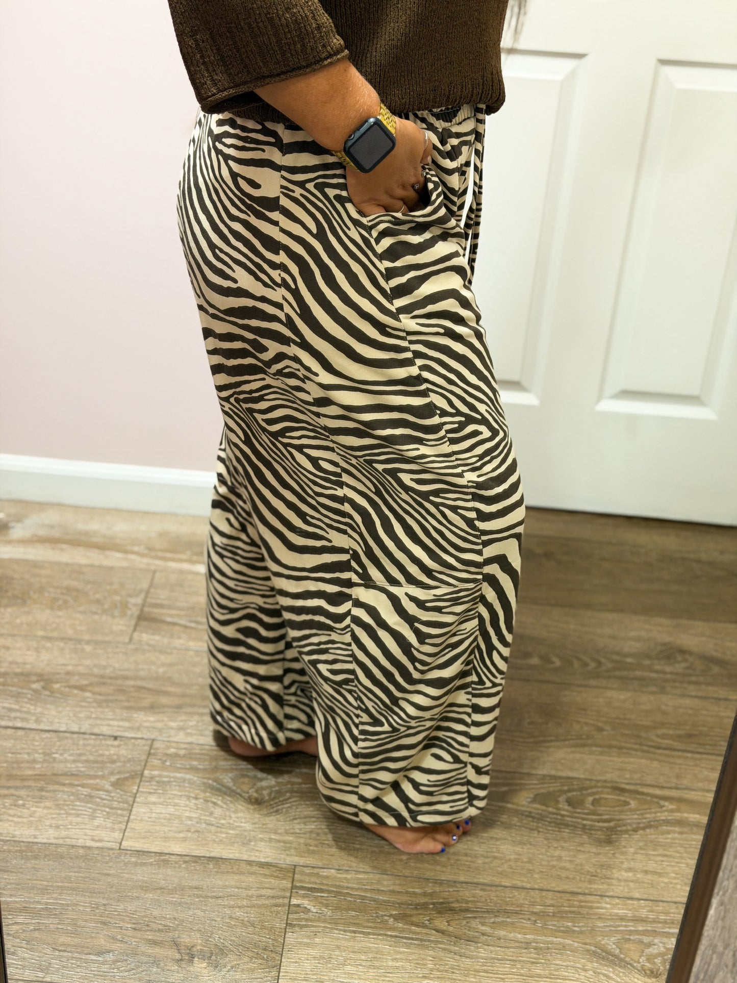 Last Minute Plans Zebra Print Pants