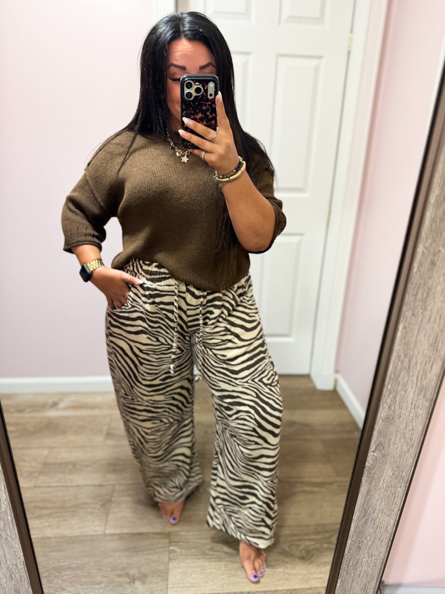 Last Minute Plans Zebra Print Pants