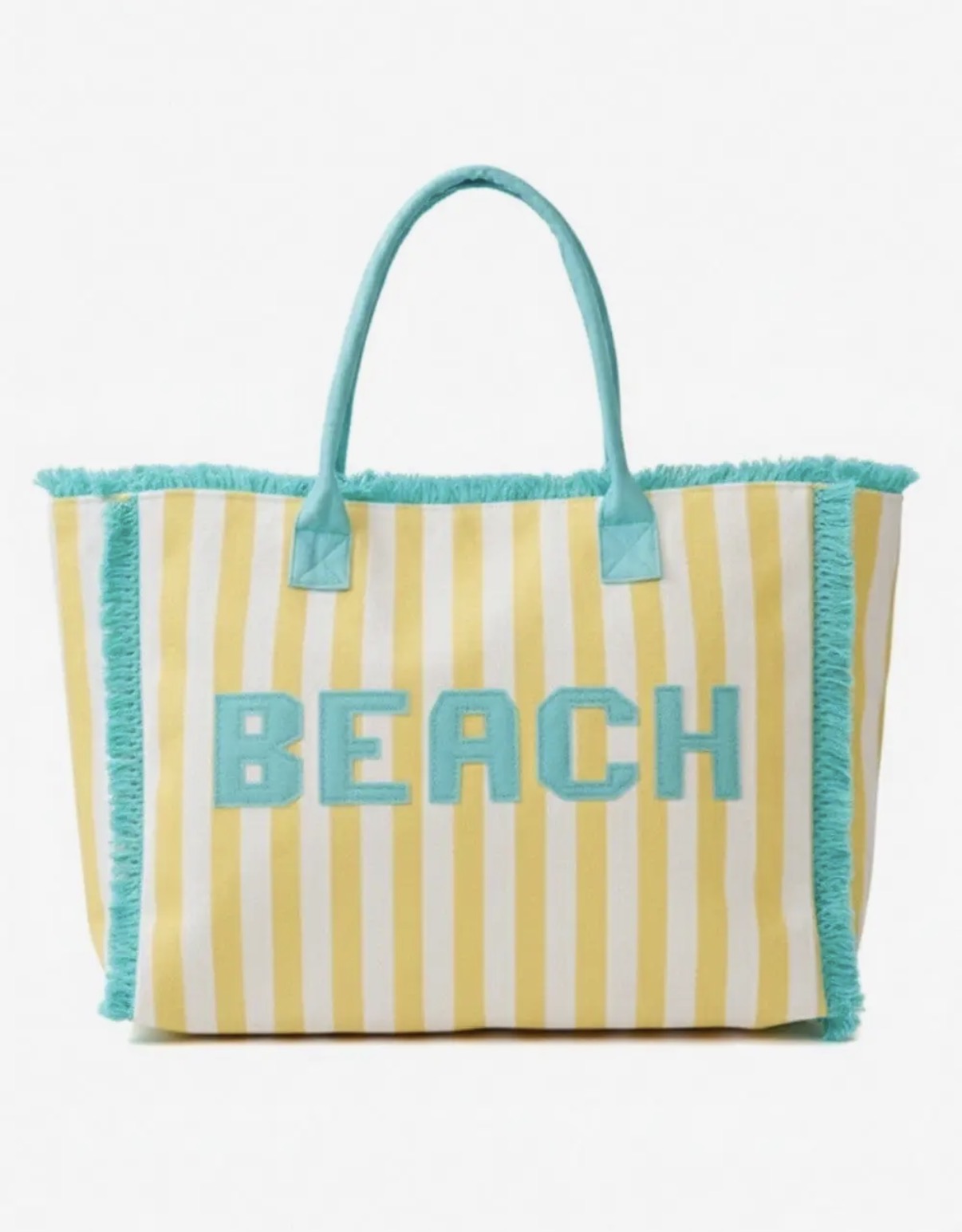 Striped “BEACH” Tote