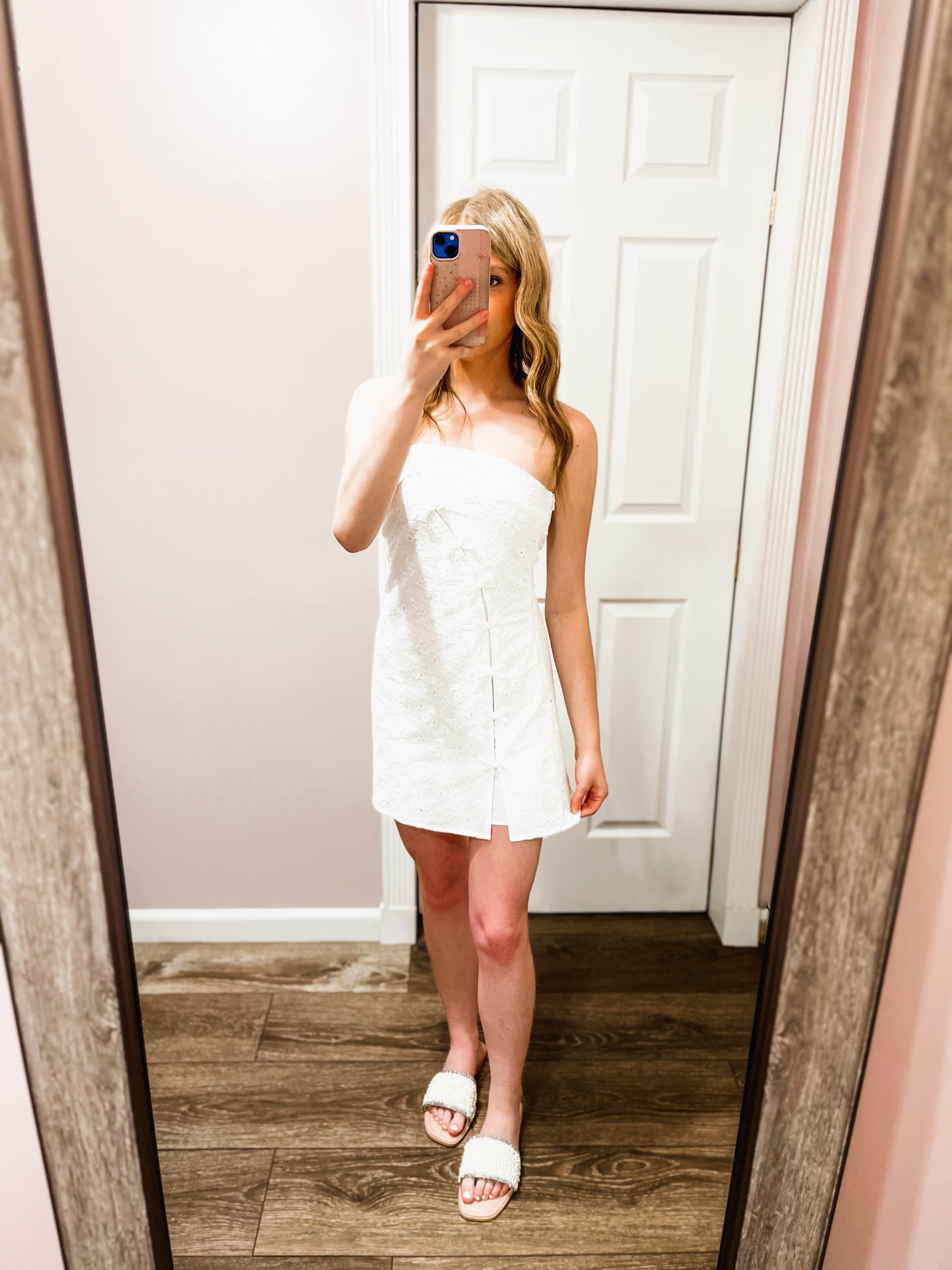 Stay Sweet Eyelet Bow Detail Dress
